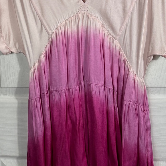 Free People Sun Up ombre pink minidress, size small, silky - Picture 2 of 14